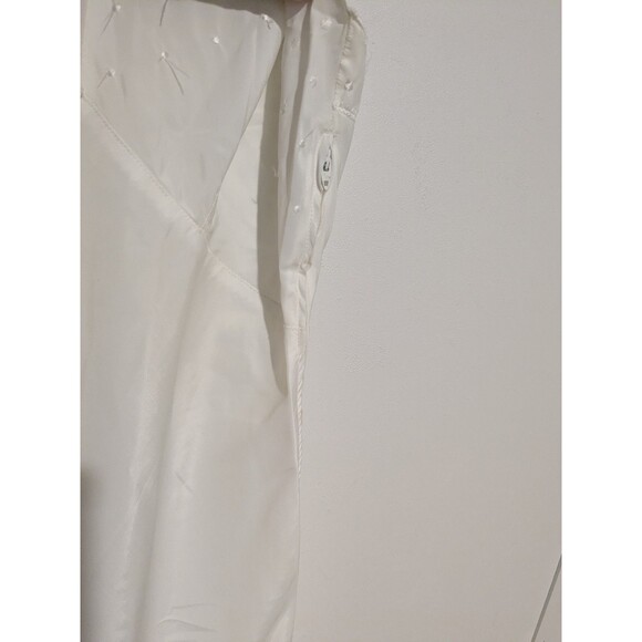 Vintage 60s Candie Barbizon Full Slip Dress Tafredda Ivory Side Zipper 9 / S B33 - Picture 5 of 7